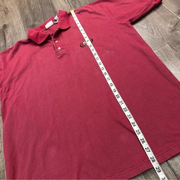 VTG 49ers Polo Shirt The Edge Men's L Pique Red NFL San Francisco Classic 90's - Picture 9 of 9